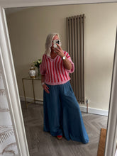 Load image into Gallery viewer, The striped gold button tanks
