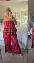 Load image into Gallery viewer, The palma striped boobtube trouser suit with pockets
