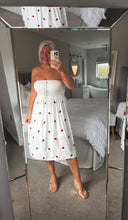 Load image into Gallery viewer, The Strawberry bandeau shirred dress

