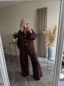 The Luxe jersey gold button tracksuit