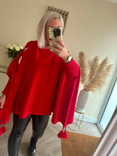 Load image into Gallery viewer, The sparkle poncho style jumper with tassels
