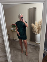 Load image into Gallery viewer, The Tiggy velour sequin rouched dress

