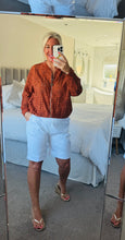 Load image into Gallery viewer, The 100% cotton Broaderie anglais zip jacket
