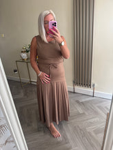 Load image into Gallery viewer, SALE The jersey tie waist pleated hem dress ( No return on sale items)
