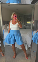 Load image into Gallery viewer, The High waisted shirred linen palazzo shorts with pockets
