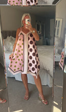 Load image into Gallery viewer, The satin spot strappy dress midi length
