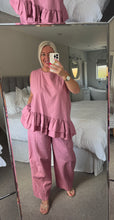 Load image into Gallery viewer, The Bora Bora 100% cotton frill trouser suit
