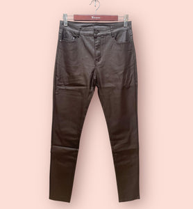 The G smack super stretch  Pu trousers in chocolate