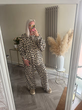 Load image into Gallery viewer, The Luxe sweat animal print exposed seam tracksuit
