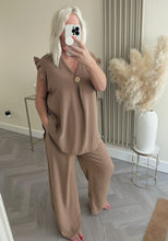 Load image into Gallery viewer, The saints button frill chiffon trouser suit
