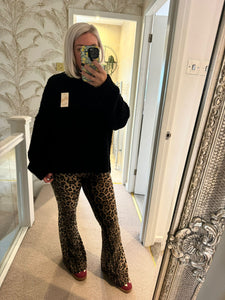 The animal print flares