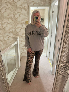 The animal print flares