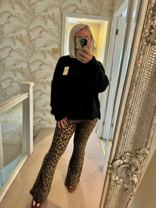 The animal print flares