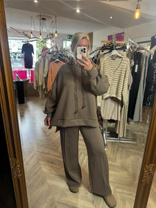 The “Luxe” animal print tie side tracksuit with pin tuck joggers